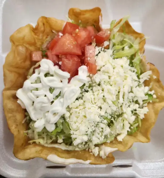 Pancho's Grill in Leesburg showing food, taco salad, video by Pancho's Grill on Facebook