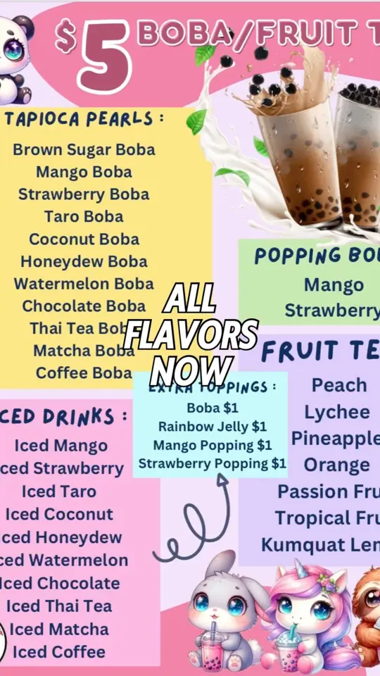 Panda's Hideout in Lake Park showing food, authentic taiwanese boba pearls, drink, fruit tea, video by Panda’s Hideout on Facebook