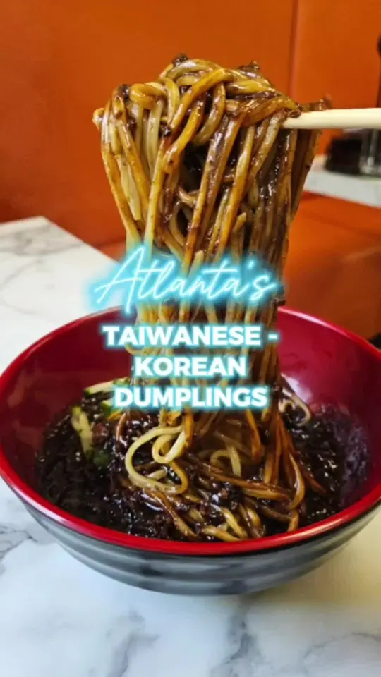 Papa’s Dumpling in Johns Creek showing review, visit, taiwanese–korean fusion spot, silky, juicy dumplings, crispy taiwanese pork chop rice, savory jajangmyun, video by yummycoty on TikTok