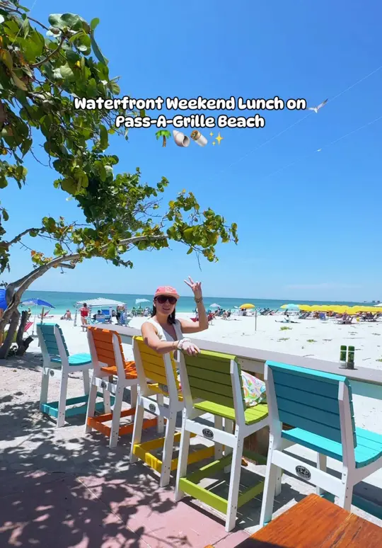 Paradise Grille in St. Pete Beach showing waterfront lunch, seafood, coastal flavors, beach vibes, gulf coast views, video by stpetegals on TikTok