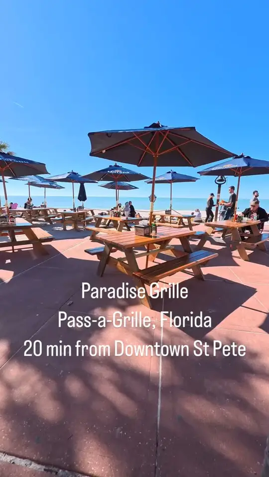 Paradise Grille in St. Pete Beach showing visit, opening day, video by Loving St Pete on Facebook