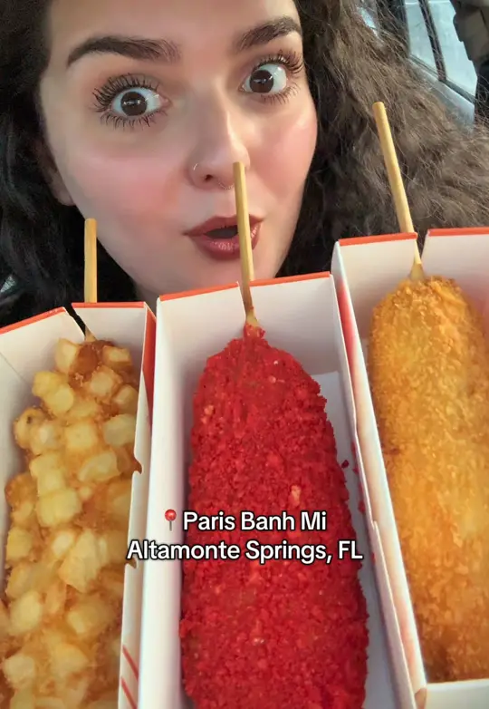 Paris Banh Mi Altamonte Springs in Altamonte Springs showing korean corndogs, mochi donuts, video by cocoeatz on TikTok