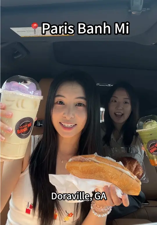 Paris Banh Mi Doraville GA in Doraville showing food, labubu (dessert), food, banh mi, food, canned cake, video by mis.shelly on TikTok