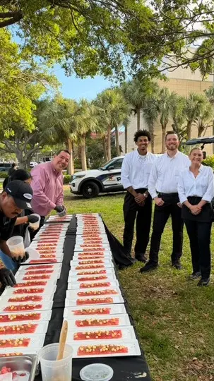 Parkshore Grill in St. Petersburg showing event, wusf longest table 2026, dinner experience, video by Parkshore Grill on Facebook