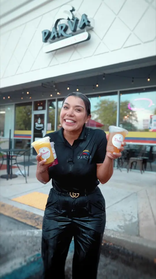 Parva Colombian Bakery & Cafe in Sanford showing drinks, natural juices, lemonades, sangrias, video by parva.colombian.b on TikTok