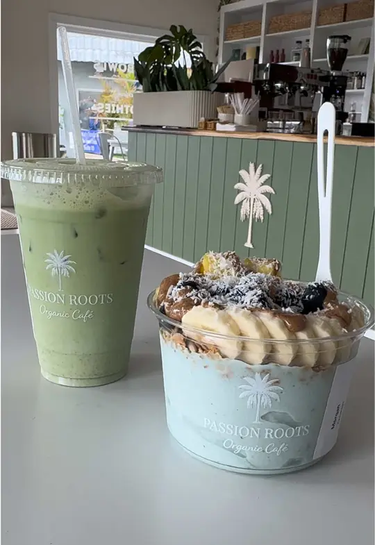  in Florida showing food, banana bread matcha, ocean bowl, video by morgan.kauffman on TikTok