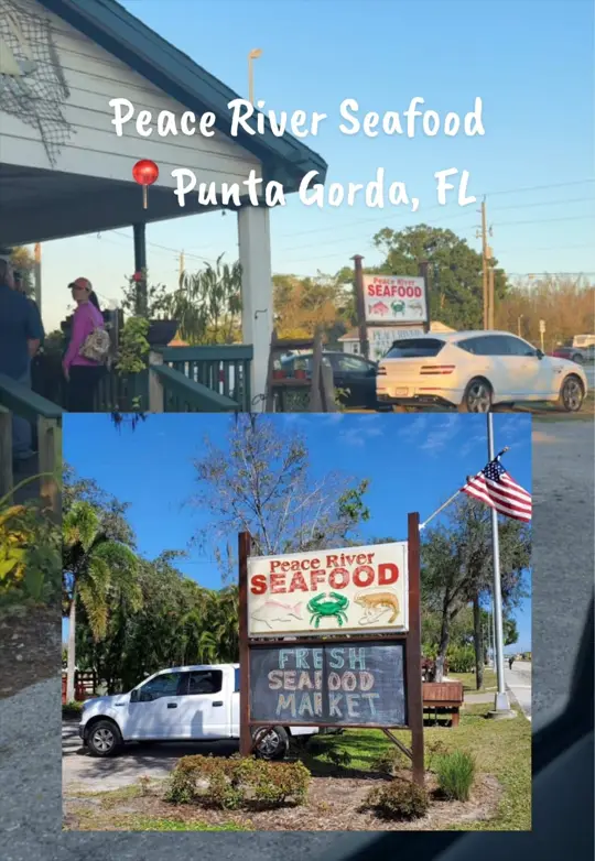 Peace River Seafood in Punta Gorda showing review, visit, blue crabs, fresh catch, video by platedpassport on TikTok