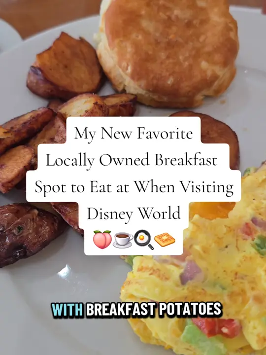 Peach Valley Cafe in Orlando showing review, breakfast, video by melissa.llado on TikTok