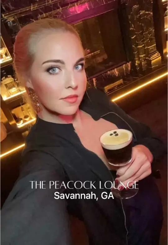 Peacock Lounge in Savannah showing cocktail, drinks, video by floridafunadventures on TikTok