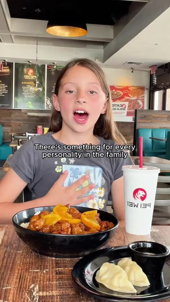 Pei Wei Asian Kitchen in Kissimmee showing review, tiny critics, video by peiwei on TikTok