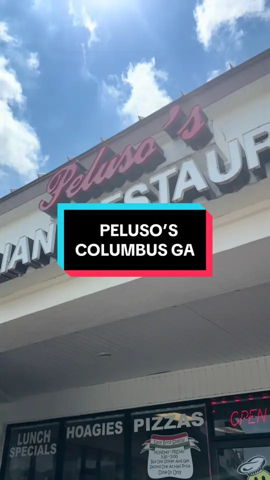 Peluso's Italian Restaurant in Columbus showing review, pizza, video by therealtiffanee on TikTok