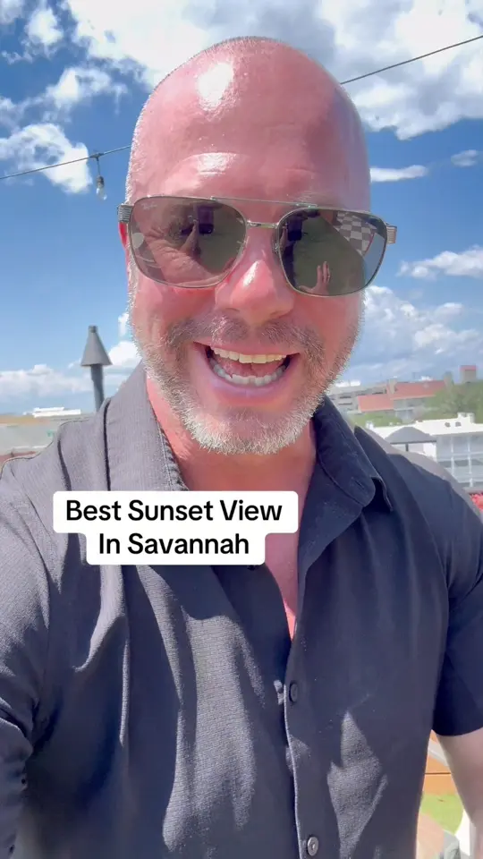 Peregrin in Savannah showing rooftop bar, sunset, vibe, video by Genteel & Bard Savannah Ghost & History  on Facebook