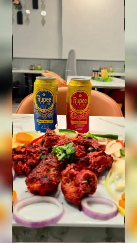 Persis Indian Grill in Melbourne showing tandoori chicken, rupee beer, video by persis.biryani.in7 on TikTok