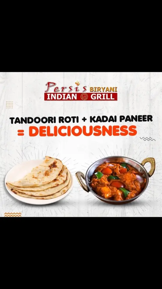 Persis Indian Grill in Melbourne showing tandoori roti, kadai paneer, video by Persis Indian Grill Melbourne on Facebook