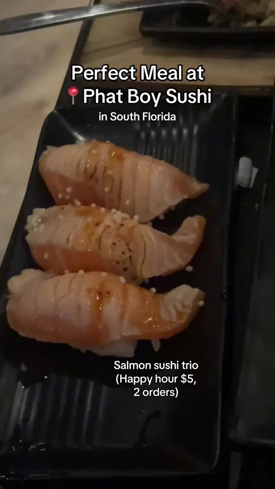 Phat Boy Sushi, Kitchen & Bar - Coral Springs in Coral Springs showing salad, grilled chicken, happy hour, video by feliciaramram on TikTok