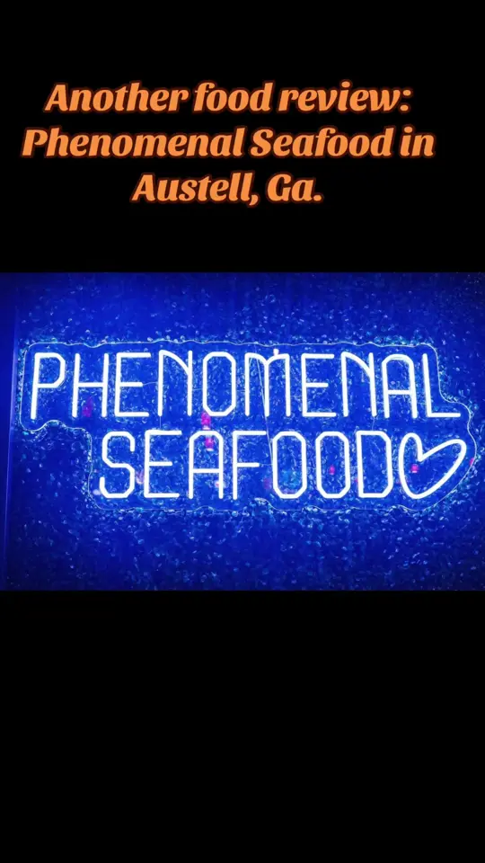 Phenomenal Seafood Restaurant & Bar in Austell showing food review, angel deviled eggs, spicy oysters, gate bites, frog legs, baked mac and cheese, collard greens, broccoli, sweet potato fries, video by ashleecbabyy on TikTok