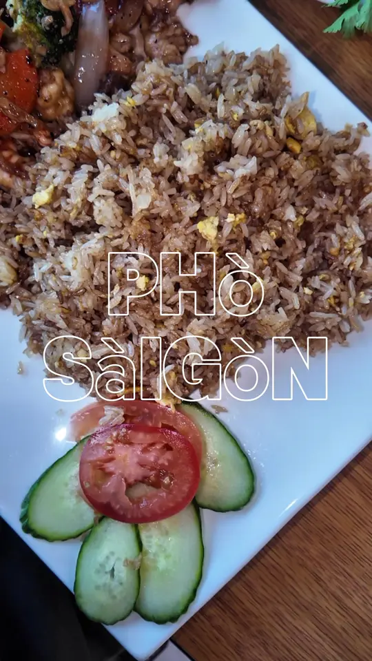 Pho Saigon in Macon showing food, combination fried rice, pho, video by mr.goalchaser on TikTok
