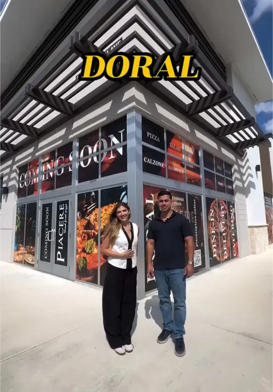 Piacere Wood Fired Pizza in Miami showing announcement, new location, video by piacerepizza on TikTok