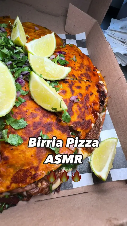 Pie Fection in Kissimmee showing birria pizza, asmr food, video by blessed_bellyfoodtruck01 on TikTok