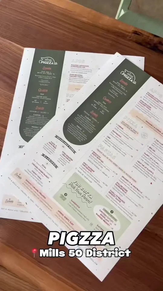 Pigzza in Orlando showing review, pizza, pasta, video by stufftodoinorlando on TikTok