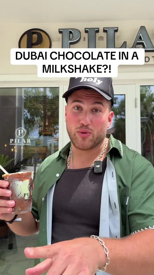 Pilar Coffee Bar & Iced Treats in Deerfield Beach showing food, dubai chocolate milkshake, video by mikeiseating on TikTok