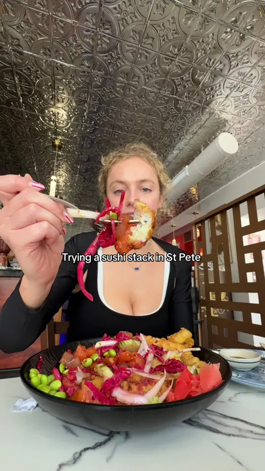 Pin On Grand in St. Petersburg showing food, crispy rice, sushi, video by devonott on TikTok