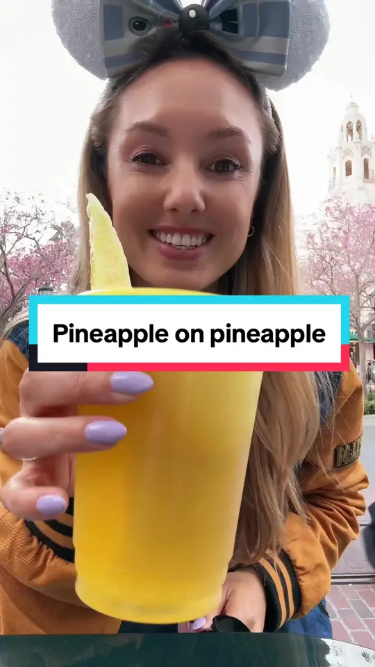 Pineapple Lanai in Bay Lake showing food, pineapple dishes, drink, hard cider, video by themagicalmillennial_ on TikTok
