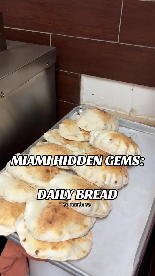 Pinecrest Bakery - Bird Road East in Miami showing review, pita, greek food, middle eastern food, video by maxeatsss on TikTok
