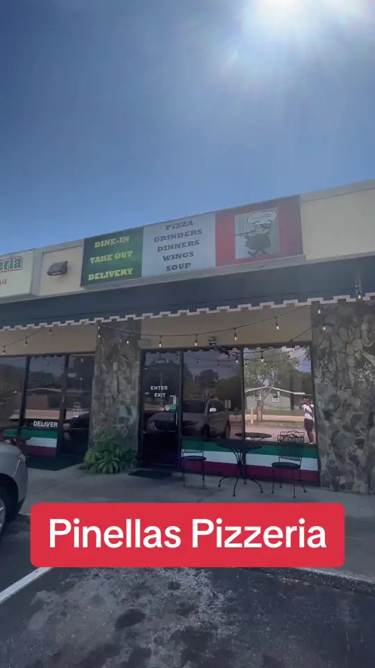 PINELLAS PIZZERIA in Largo showing pizza, video by shandonsellsflorida on TikTok