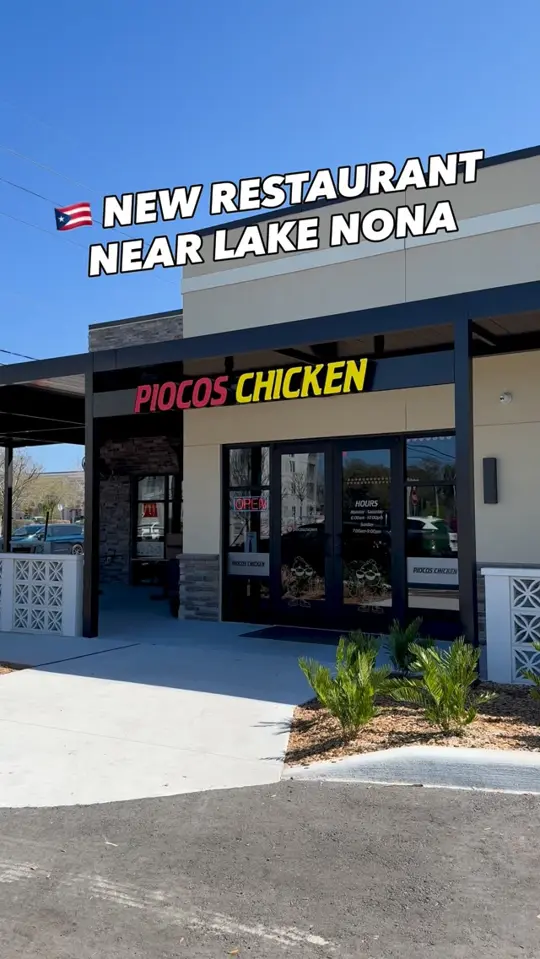  in Florida showing rotisserie chicken, mofongo, macaroni salad, sweet potato, flan, tres leche, video by Lake Nona Social on Facebook