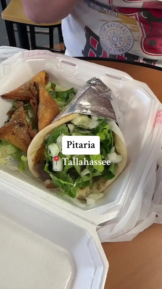 Pitaria | Greek Food in Tallahassee showing restaurant, greek food, gyro, pita, video by madimunches on TikTok