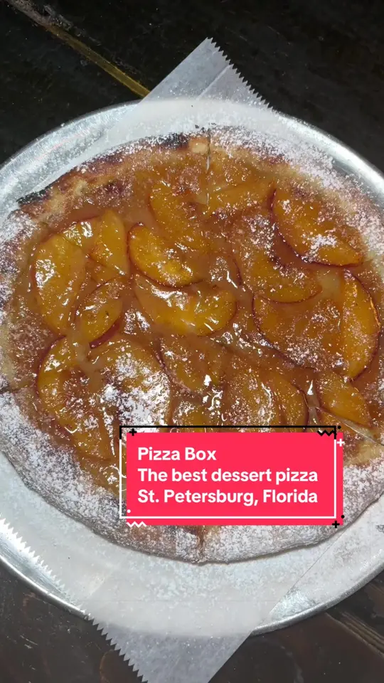  in Florida showing food review, dessert pizza, apricot jam, mascarpone, fresh fruit, buttery crust, video by ntashahall on TikTok