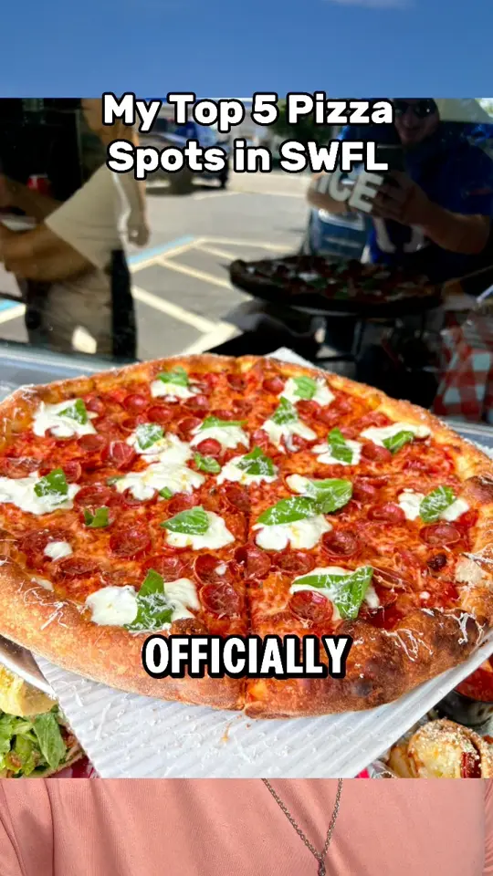 Pizza D-lux in Fort Myers showing review, pizza, video by Motts Life on Facebook