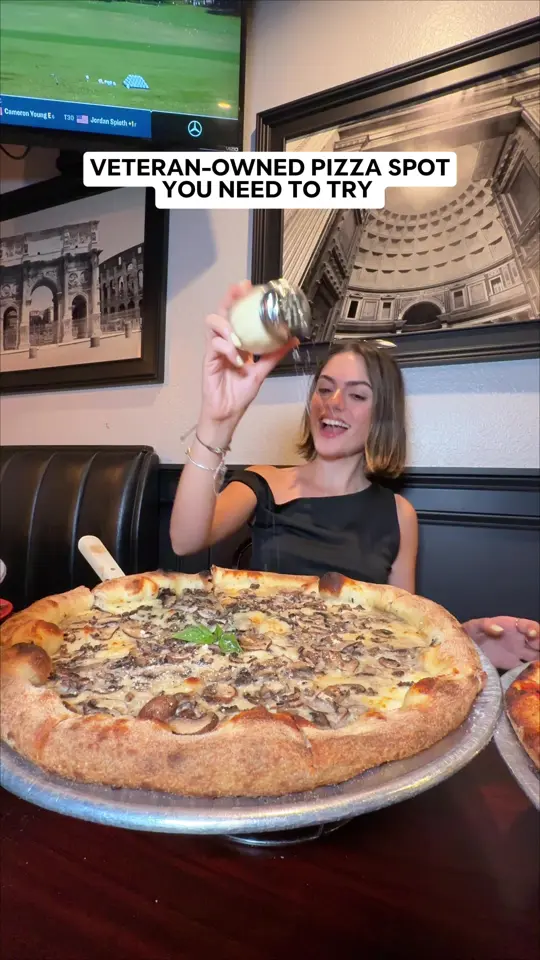 Pizza Rock in Brandon showing pizza, veteran-owned restaurant, video by foodbytiana on TikTok