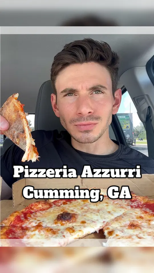 Pizzeria Azzurri in Cumming showing review, pizzeria, video by Nik Metcalf Food Reviews on Facebook