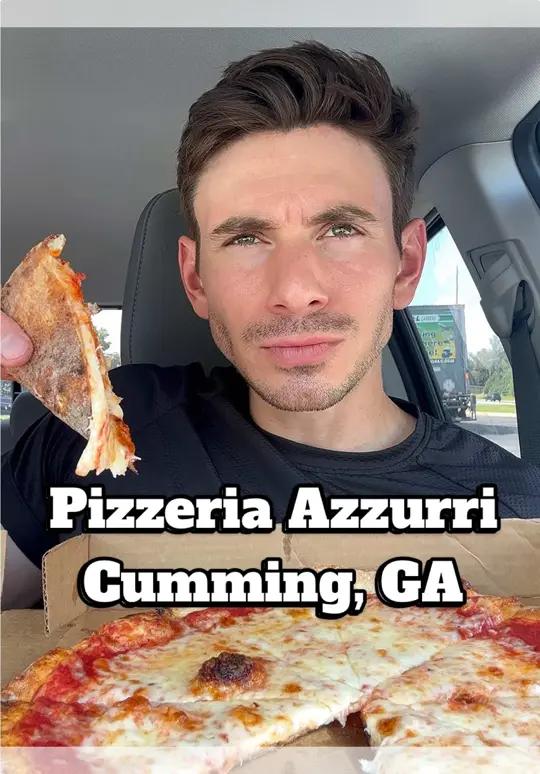 Pizzeria Azzurri in Cumming showing review, pizza, video by nikmetcalf on TikTok