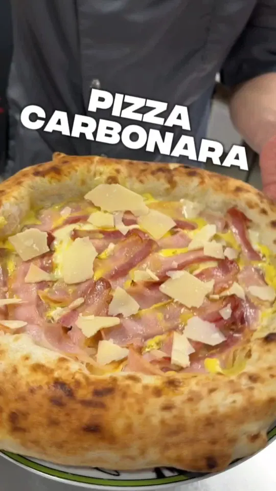 Pizzeria Azzurri in Cumming showing pizza, pizza carbonara, video by pizzeriadino on TikTok