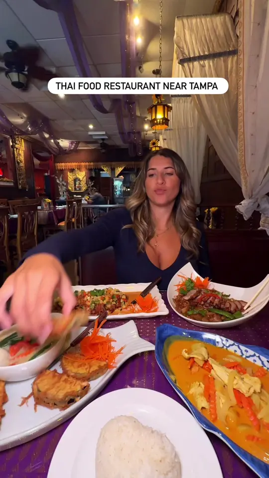 Ploy Thai in Brandon showing restaurant visit, thai food, duck panang, video by eatsbylaurrn on TikTok
