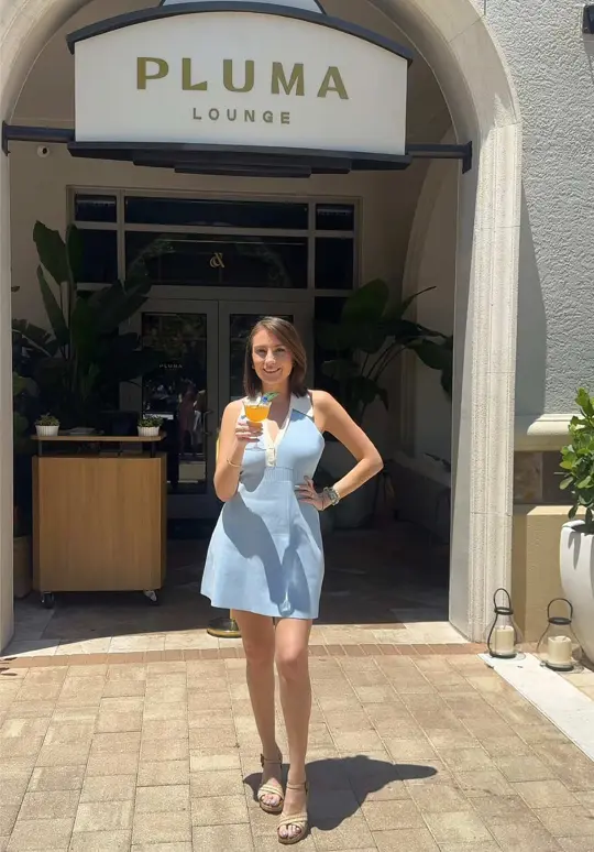 Pluma Lounge in St. Petersburg showing afternoon tea, sparkling bubbles, bridgerton inspired tea cocktails, gourmet bites, caviar service, video by stpetegals on TikTok