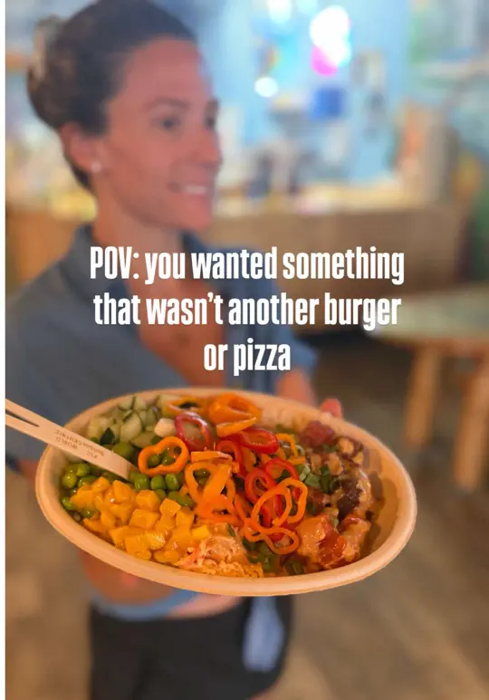 Poke Fin Satellite Beach in Satellite Beach showing review, visit, poke bowl, video by spacecoastvibeanddine on TikTok
