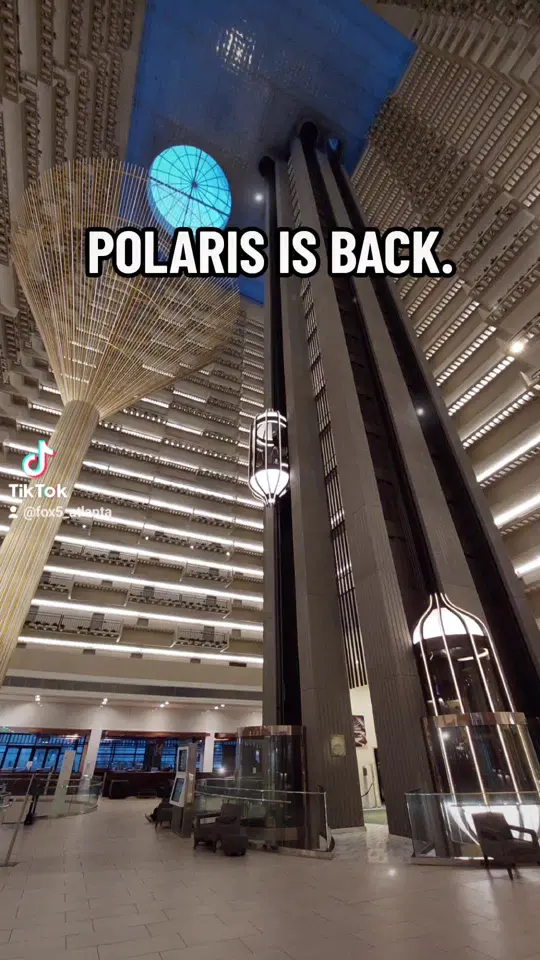 Polaris in Atlanta showing restaurant, lounge, food, drinks, views, video by fox5_atlanta on TikTok