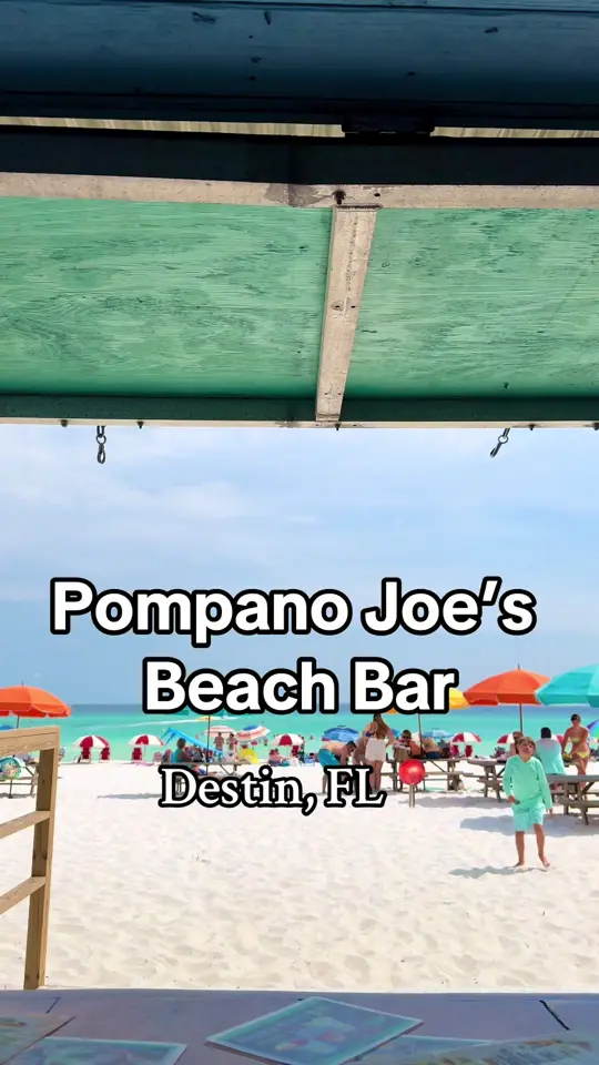 Pompano Joe's in Destin showing bar, appetizers, drinks, view, video by visitdestin30a on TikTok