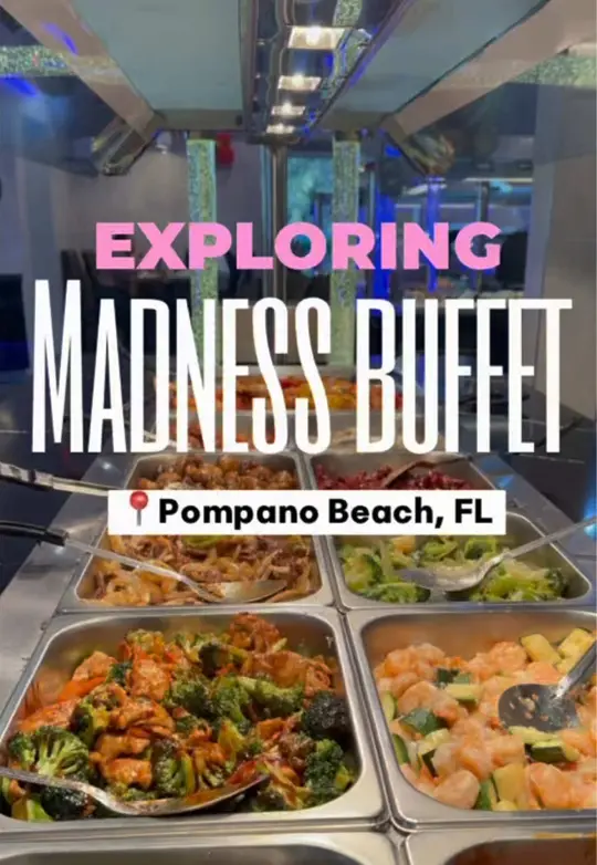 POMPANO SUSHI in Pompano Beach showing buffet, crab legs, salt & pepper shrimp, sushi, oysters, hibachi station, video by memethexplorer on TikTok