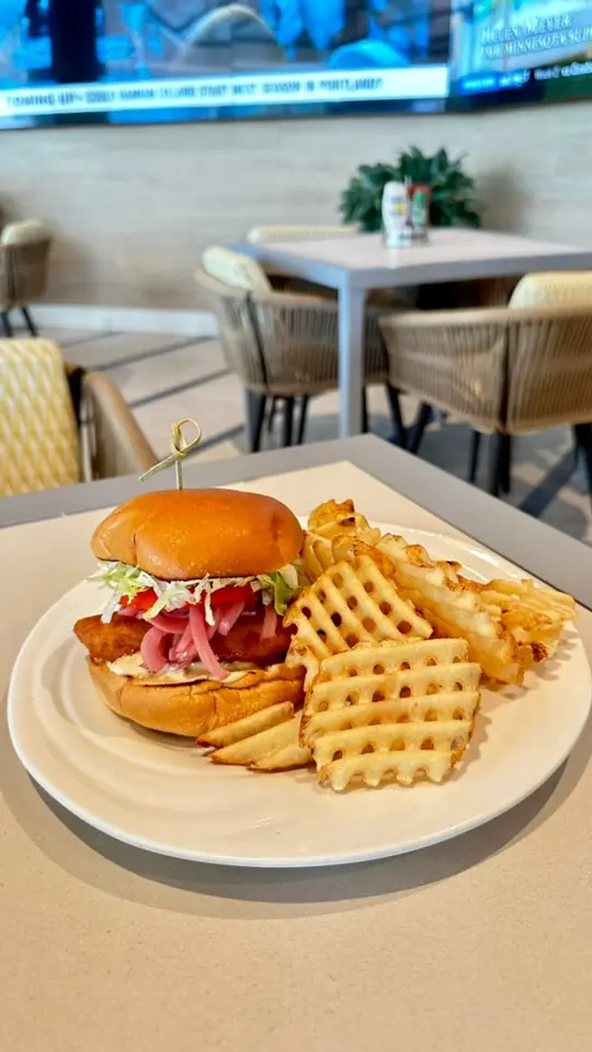Pool Bar Grill Tampa in Florida showing food, fried cod sandwich, video by Seminole Hard Rock Hotel & Casino Tampa on Facebook