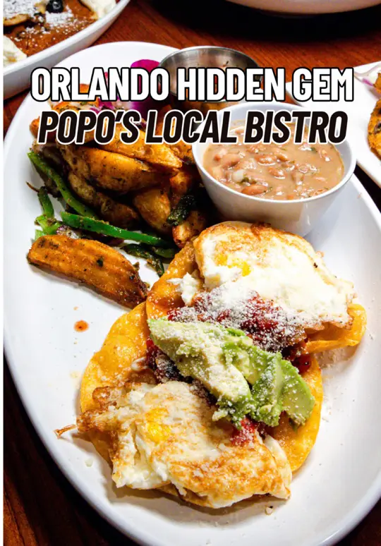 Popo's Local Bistro in Orlando showing breakfast, brunch, lunch, affordable dining, family meal, video by sunshineandkeylimeblog on TikTok