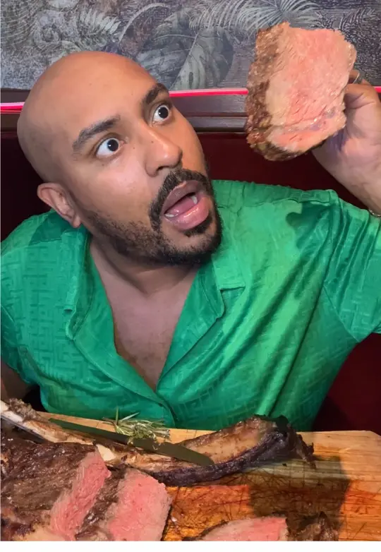 Porterhouse Bar And Grill in Sunny Isles Beach showing luxury tomahawk steak, video by mister.lewis on TikTok