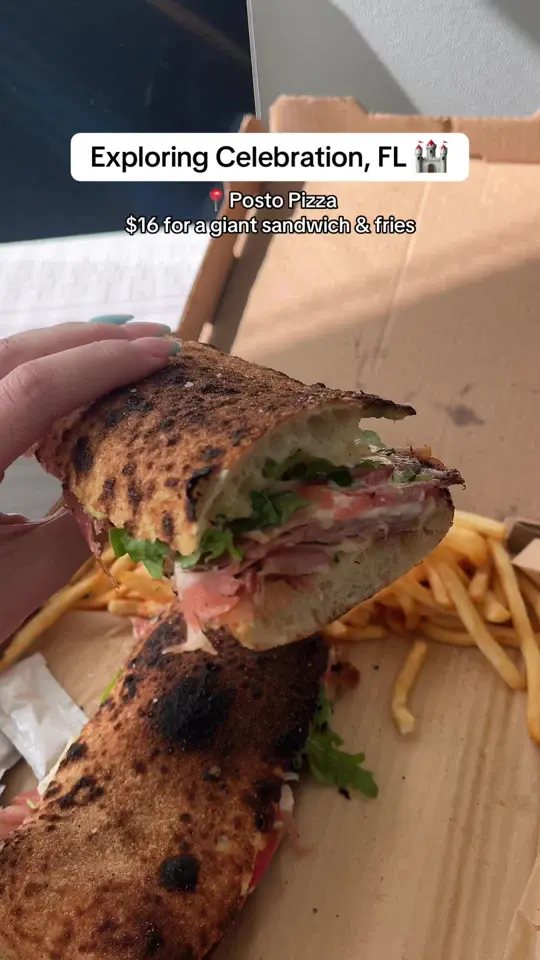 Posto Pizza in Celebration showing pizza, prosciutto, video by kristinamari.e on TikTok