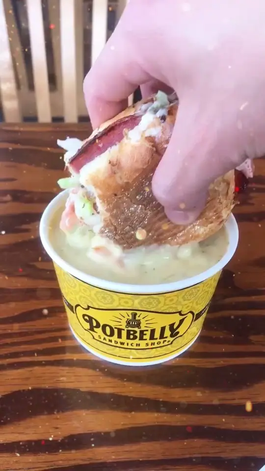 Potbelly in Davie showing sandwich, toasted sandwich, video by potbellysandwichworks on TikTok