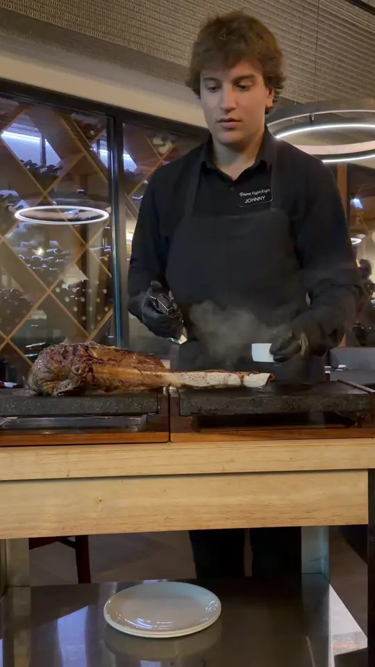 Prime 88 in Brooksville showing dinner, steak, tableside flambé, video by prime88steakhouse on TikTok
