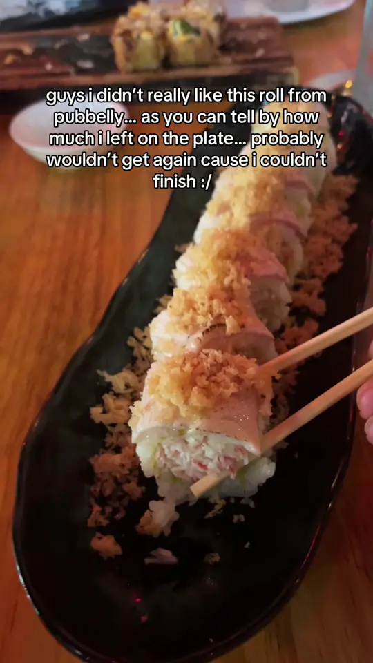 Pubbelly Sushi in Aventura showing sushi, review, video by greenlimabean on TikTok